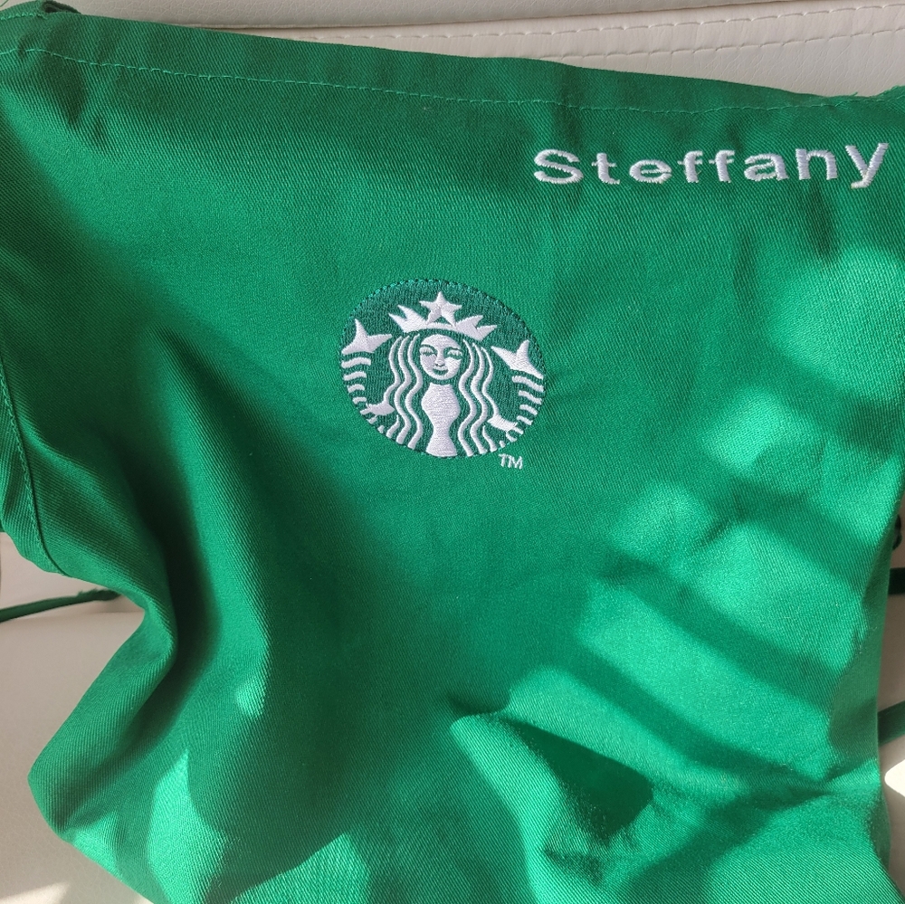 Starbucks Green Barista Apron ~ Like New! ~ Personalized "Steffany" ~ Unisex